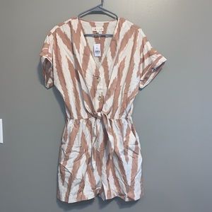 Lou and Grey Orange and White Chevron Romper